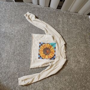 Girls Long sleeve sunflower sweater size XL